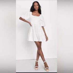 SUGAR + LIPS Puff Sleeves Short Dress